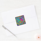 geen zwarte zone gekleurd vierkante sticker (Envelop)