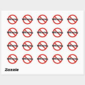 geen zweep ronde sticker (Vel)