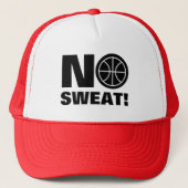 Geen zweet grappige basketbal citaat trucker hoed trucker pet (Voorkant)