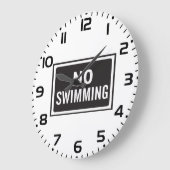 Geen Zwembord Vet Zwart-wit Waarschuwing Grote Klok (Hoek)