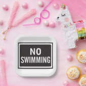 Geen Zwembord Vet Zwart-wit Waarschuwing Papieren Bordje (Feest)