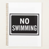Geen Zwembord Vet Zwart-wit Waarschuwing Planner (Voorkant)