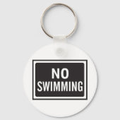 Geen Zwembord Vet Zwart-wit Waarschuwing Sleutelhanger (Achterkant)