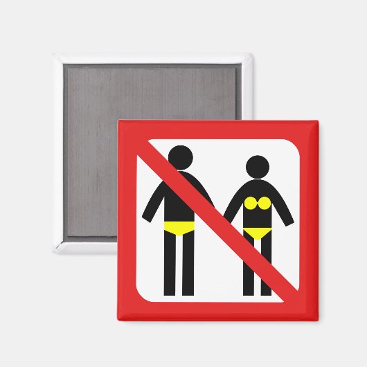 Geen zwembroek magneet (Voorkant / Achterkant)