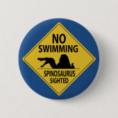 Geen zwemmen - Spinosaurus Gewogen Ronde Button 5,7 Cm (Voorkant)
