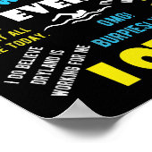 Geen zwemmer ooit concurrerende zwemprijzen poster (Hoek)