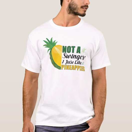Geen zwinger, ik hou alleen van ananas t-shirt (Voorkant)