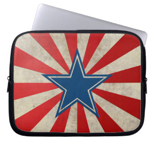Geëneerde glorie - Rode, witte en blauwe sterren e Laptop Sleeve