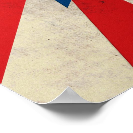 Geëneerde glorie - Rode, witte en blauwe sterren e Poster (Hoek)