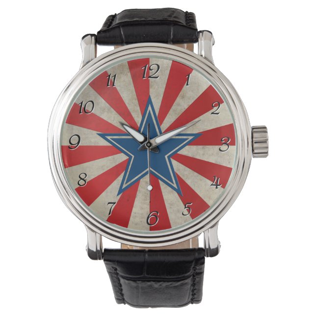Geëneerde glorie - Rood, wit en blauw Horloge (Voorkant)