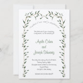 Geenery Botanical Chuppah Joodse bruiloft Uitnodig Kaart (Voorkant)