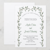 Geenery Botanical Chuppah Joodse bruiloft Uitnodig Kaart (Voorkant / Achterkant)