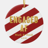 Geëngageerd AF Funny Personalized Red Verloving Keramisch Ornament (Voorkant)