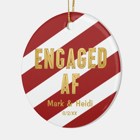 Geëngageerd AF Funny Personalized Red Verloving Keramisch Ornament (Links)