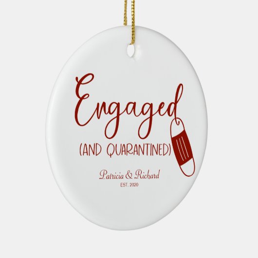 Geëngageerd en gepantserd Verloving Keramisch Ornament (Rechts)