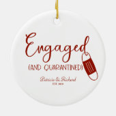 Geëngageerd en gepantserd Verloving Keramisch Ornament (Achterkant)