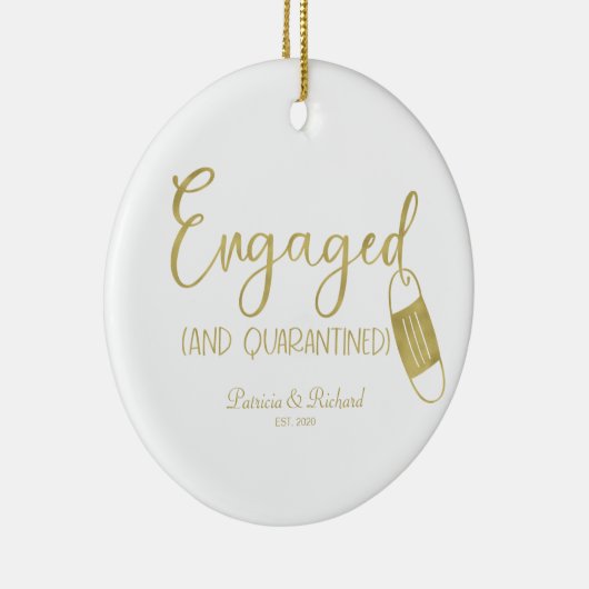 Geëngageerd en gepantserd Verloving Keramisch Ornament (Rechts)