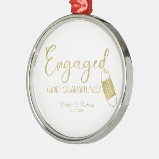 Geëngageerd en gepantserd Verloving Metalen Ornament (Links)