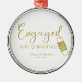 Geëngageerd en gepantserd Verloving Metalen Ornament (Voorkant)