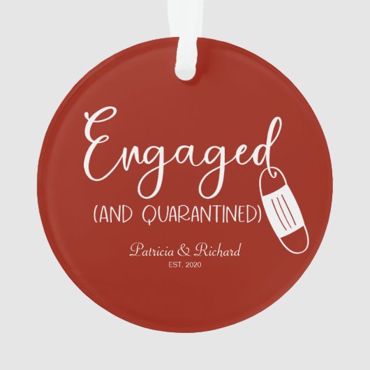 Geëngageerd en gepantserd Verloving Ornament (achterkant)