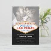 Geëngageerd in Las Vegas Sign Engagement Party Kaart (Staand voorkant)