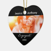 Geëngageerd kerstfotoornament keramisch ornament (Links)