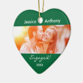 Geëngageerd kerstfotoornament keramisch ornament (Links)