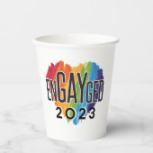 Geëngageerde 2023 Gay Verloving Rainbow LGBTQ Prid Papieren Bekers (Voorkant)
