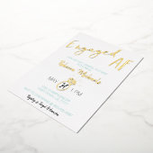 Geëngageerde AF Gold Metallic Script Vrijgezellenf Folie Uitnodiging (Gedraaid)