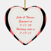 Geëngageerde Gepersonaliseerd weddenschappen Keramisch Ornament (Achterkant)