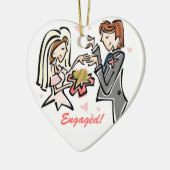 Geëngageerde Gepersonaliseerd weddenschappen Keramisch Ornament (Links)