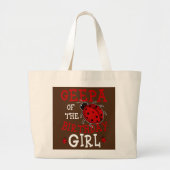 Geepa van het meisje van de geboorte, Ladybug Bday Grote Tote Bag (Voorkant)
