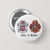 GEER & KELLAR Familie Crest Ronde Button 5,7 Cm (Voorkant /achterkant)