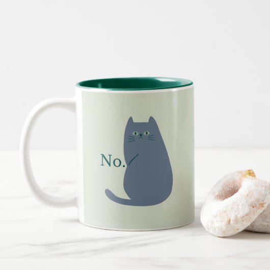 Geërgerde Kat Tweekleurige Koffiemok (Met donut)