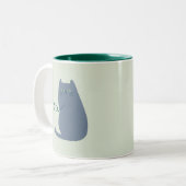 Geërgerde Kat Tweekleurige Koffiemok (Voorkant links)