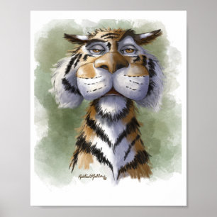 Geërgerde Tijger Cartoon Poster