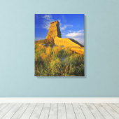 Geërodeerd monument in de Little Missouri Canvas Afdruk (Insitu (Houten vloer))