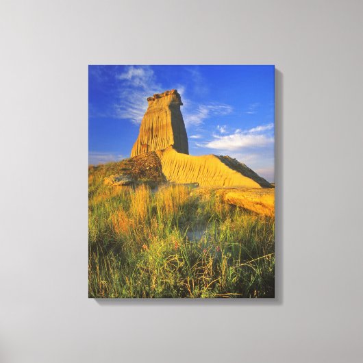 Geërodeerd monument in de Little Missouri Canvas Afdruk (Voorkant)