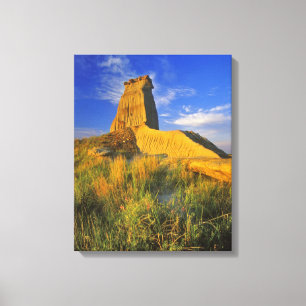 Geërodeerd monument in de Little Missouri Canvas Afdruk