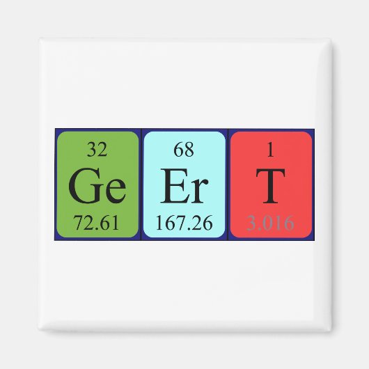 Geert periodieke tabelnaam magnet (Voorkant)