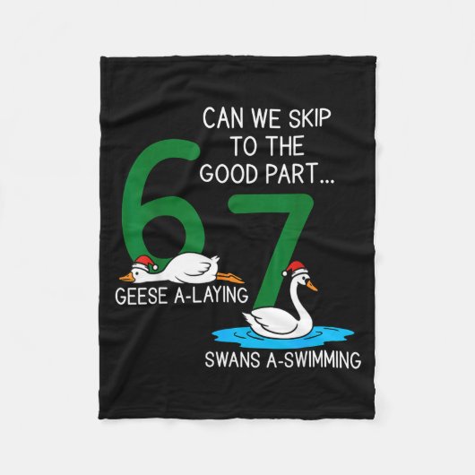 Geese A Laying Swans A Swimming 67 Six Geese Seven Fleece Deken (Voorkant)