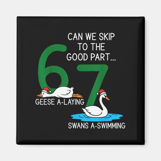 Geese A Laying Swans A Swimming 67 Six Geese Seven Magneet (Voorkant)