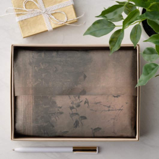 Geese Antiek bruine textuur Tissuepapier (Geschenk)