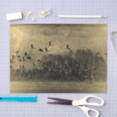 Geese Antiek Sepia Texture Grunge Tissuepapier (Craft)