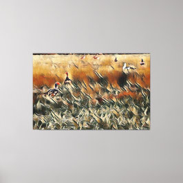 Geese en Duck Roam Art Canvas Afdruk