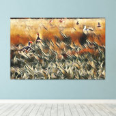 Geese en Duck Roam Art Canvas Afdruk (Insitu (Houten vloer))