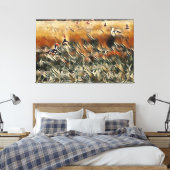 Geese en Duck Roam Art Canvas Afdruk (Insitu (Slaapkamer))