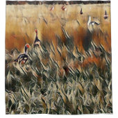 Geese en Duck Roam Art Douchegordijn (Voorkant)