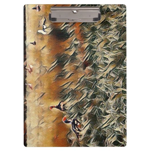 Geese en Duck Roam Art Klembord (Voorkant)