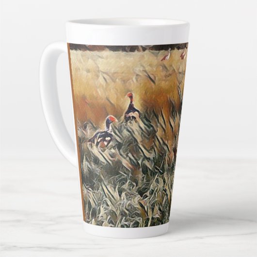 Geese en Duck Roam Art Latte Mok (Linkerhoek)